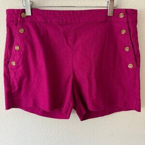 Banana Republic Button Flap Front Magenta Pink‎ Shorts size 10